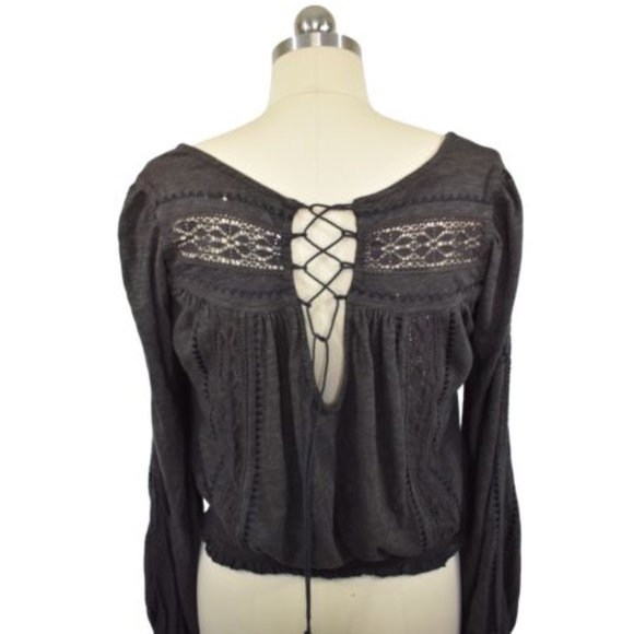 🛍💸🛒Free People Brown Bohemian Top Sz XS - Picture 7 of 8